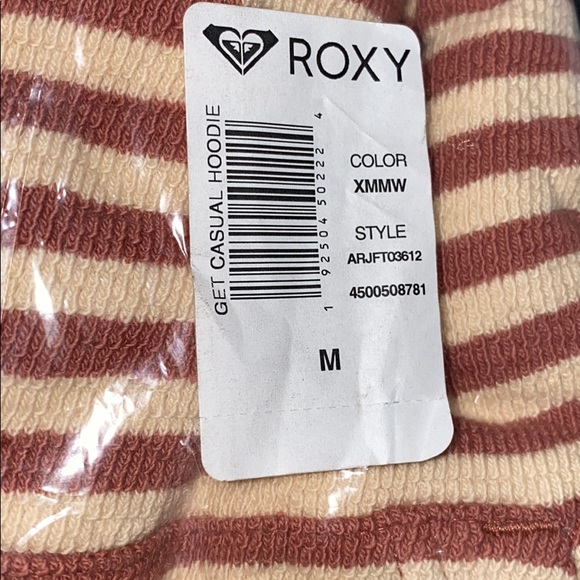 🔥 Roxy Get Casual Striped Hooded Sweatshirt NWT - Picture 6 of 6